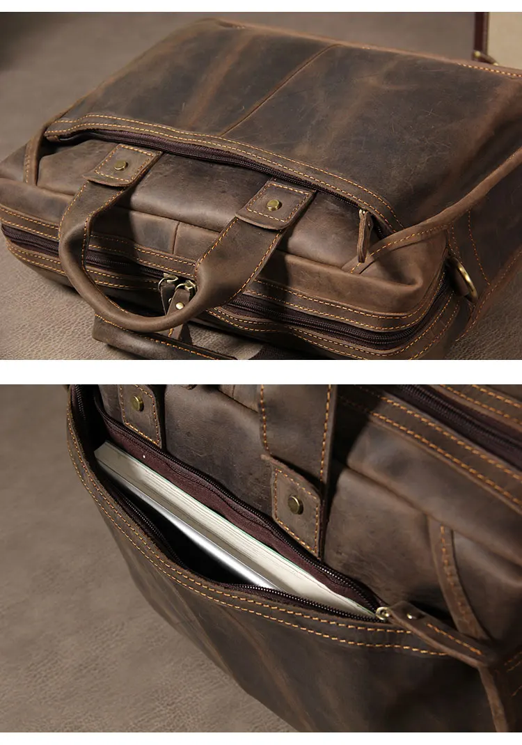 MAHEU роскошный бренд дизайн сумка для ноутбука Crazy Horse кожаная сумка для ноутбука винтажные компьютерные сумки PC сумка на плечо для мужчин
