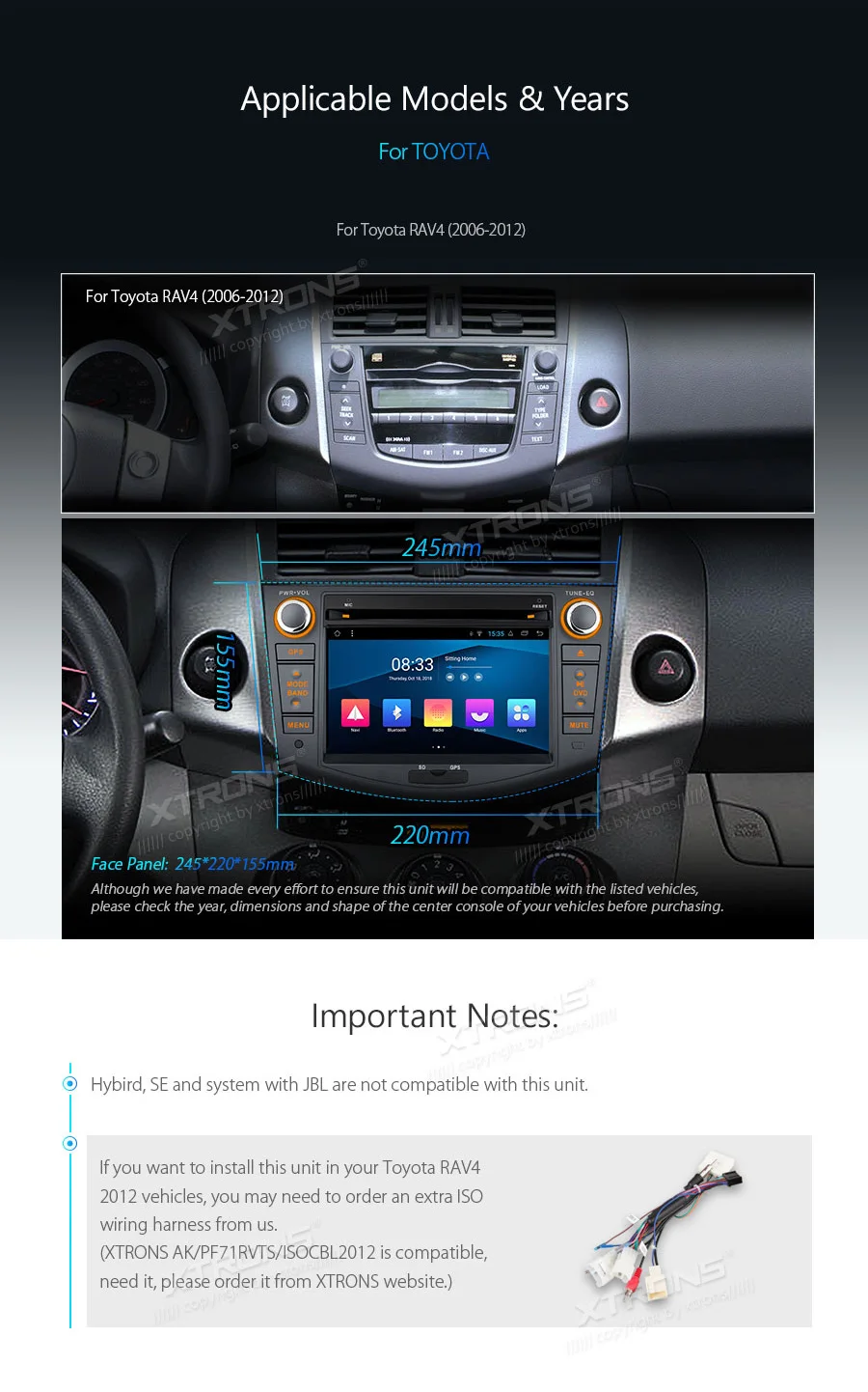 Flash Deal 7" Quad Core CPU Android 8.1 OS Car DVD Multimedia GPS Radio for Toyota RAV4 2006-2012 with Picture-in-Picture Function Support 2