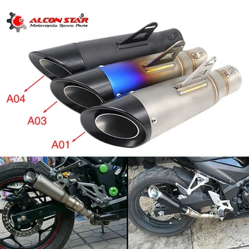

Alconstar- 51mm Motorcycle Exhaust Pipe Muffler Moto Bike Pot Escape For Yamaha XT 600 MT-07 TMAX 530 NMAX 125 for Kawasaki