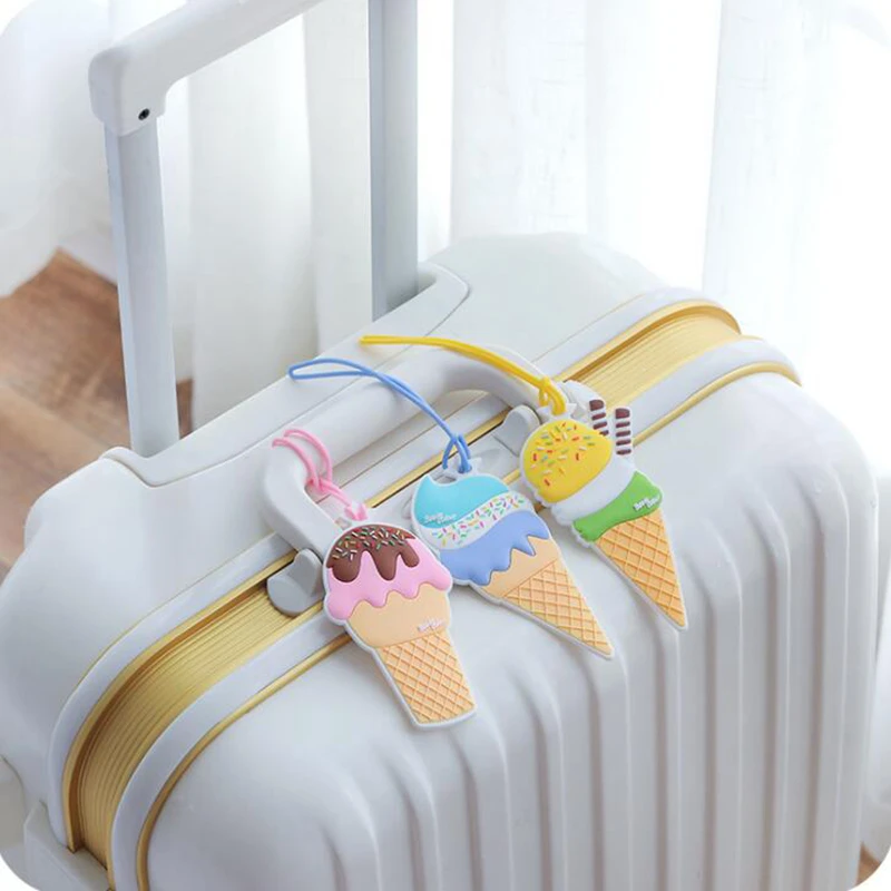 

Luggage Tag Cover Creative ice cream Silica Gel Travel Accessories Suitcase ID Address Holder Baggage Boarding Tags Label