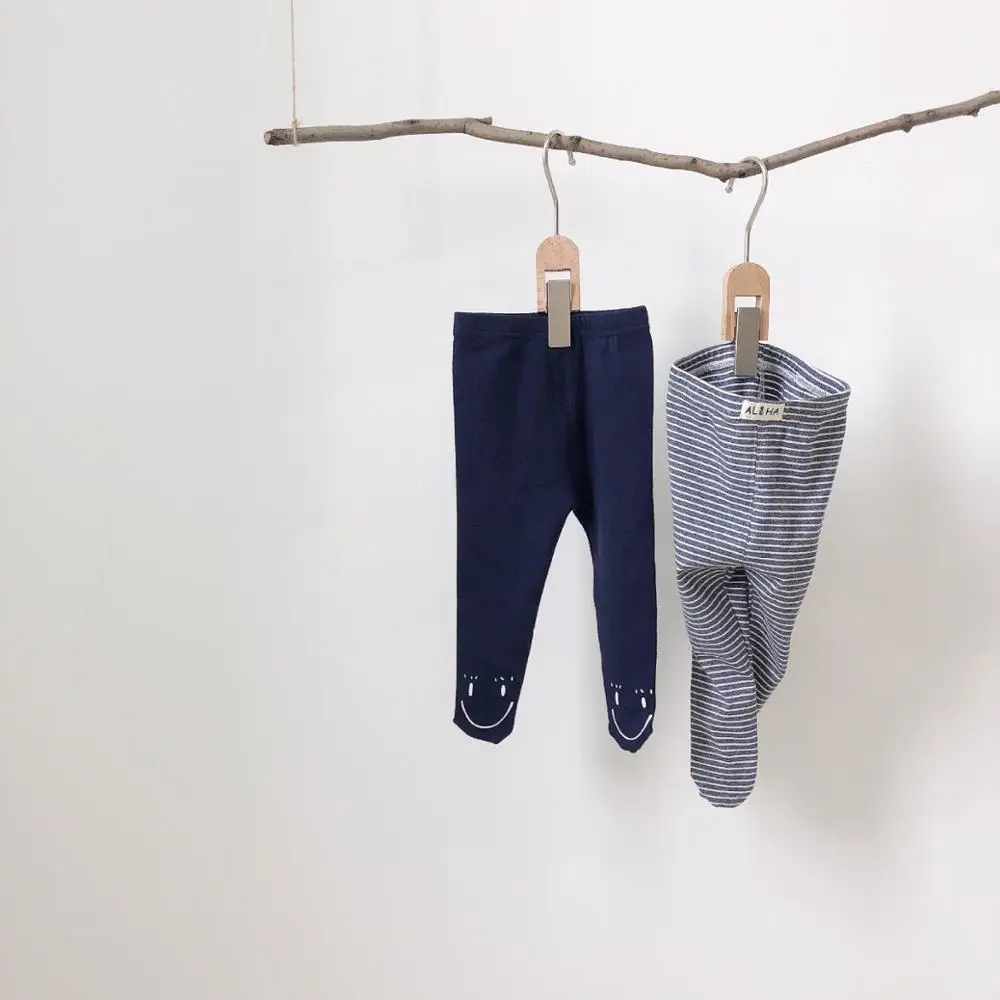 Модные леггинсы для мальчиков и девочек Полосатые весенне-осенние штаны для малышей 0-2 лет