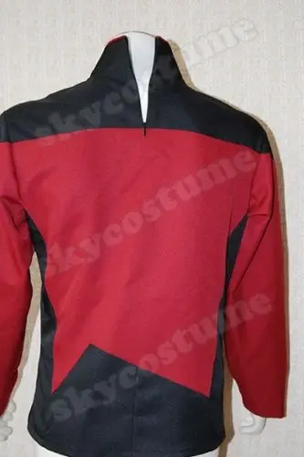 Star TNG The Next Generation Trek Uniform Cosplay Costume Red Blue Yellow Shirt For Men Size XS-XXXL