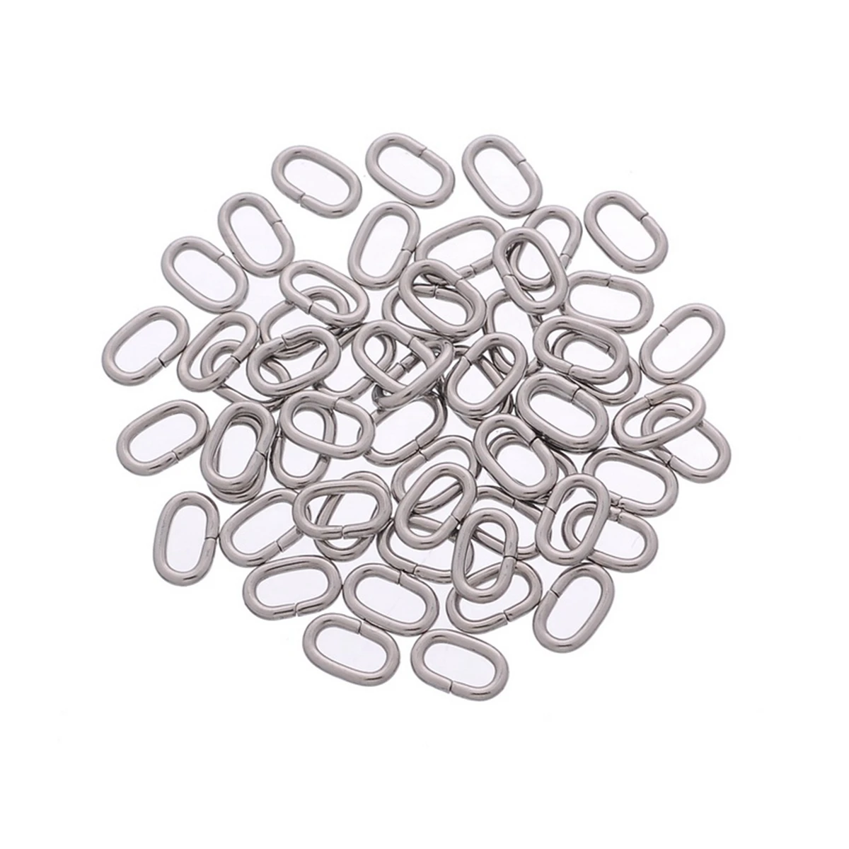 

LASPERAL 50PCs Oval Open Stainless Steel Jump Rings Bracelet Necklace DIY Findings For Jewelry Making Accessories 8x5mm