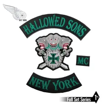 Halled SONS Нью-Йорк патч мотоцикл на заказ Вышивка Железный На байкерском патч для куртки жилет