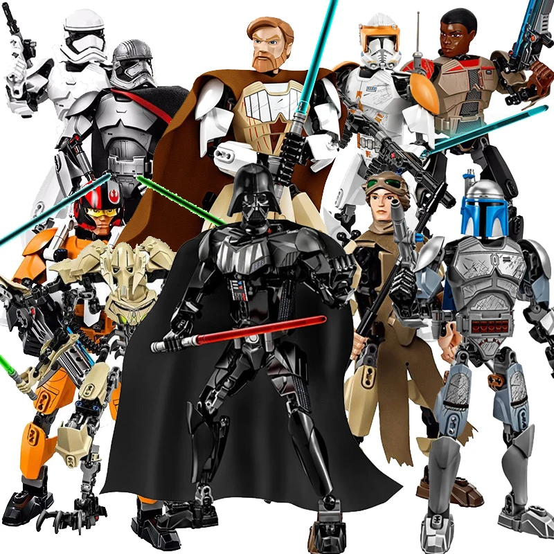 New KSZ Star Wars diy figures Darth Vader White Storm Trooper General Grievous Figure toys building
