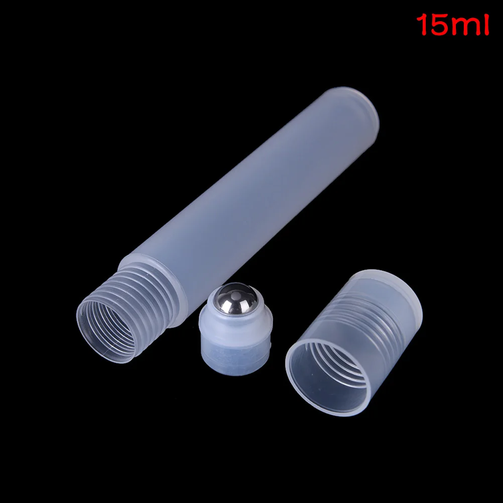 

15ML Plastic Roll On Bottle Liquid Essential Oil Perfume Empty Bottle With Steel Single Roller Balls Mini Sample Container