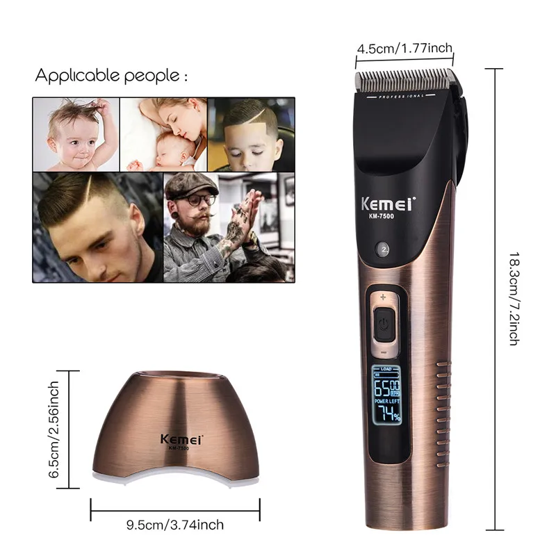 

Professional Electric Rechargeable Hair Trimmer Clipper with Charging Base Cutter Hairs Cutting Machine Haircut Tool for Men 21
