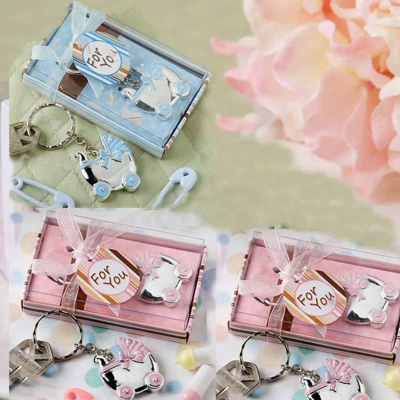 

24PCS Baby Carriage Key Ring Favors Baby Shower Baptism Party Keepsake Birthday Keychain Gifts