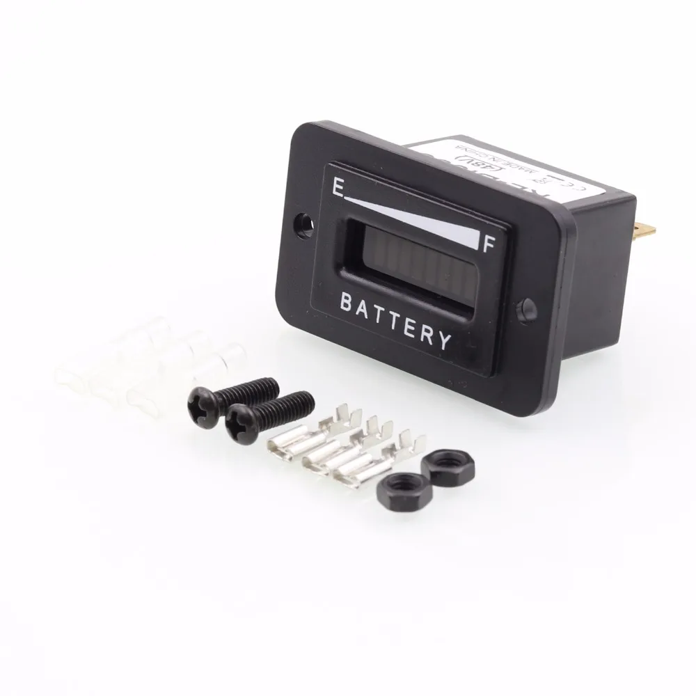 10 сегметный светодиодный 12V 24V 36V 48V 72V Батарея индикатор измеритель Coulombmeter для