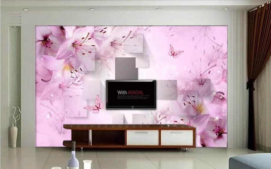 Лили с объемным площадь теплый и романтические росписи 3d картины украшение дома обои объемный цветок