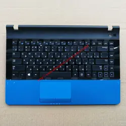 Русский Новый Клавиатура ноутбука с тачпадом Упор для рук для samsung 300E4C 3430EA NP300E4A 305E4A 300e4x 300E43 3431EX RU синий