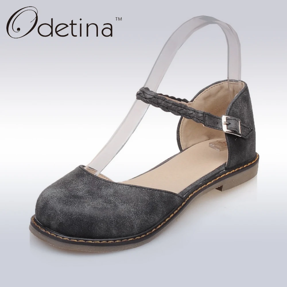 Odetina 2019 Новая Мода Женщины Повседневная D'Orsay обувь плоская удобная пряжка