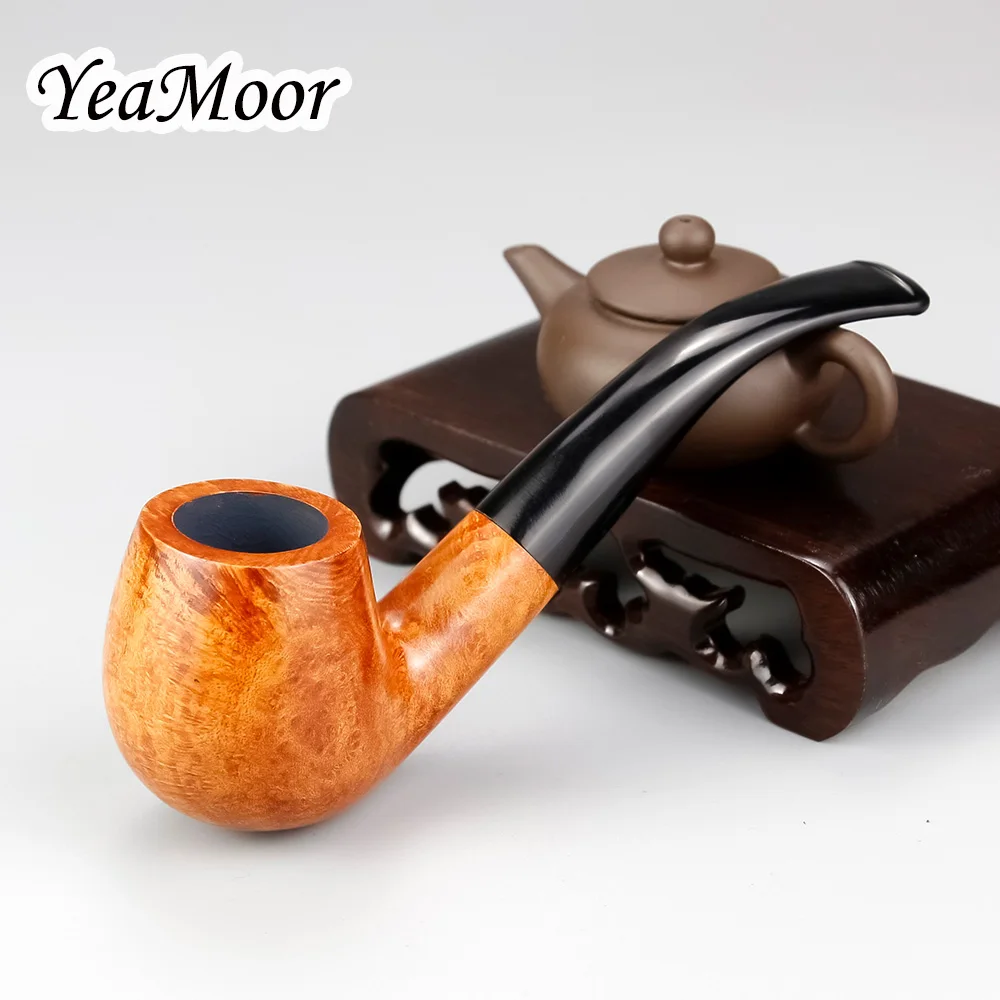 

Traditional Bent Tobacco Pipe 9mm Filter Handmade Briar Pipe Top Grade Briar Smoking Pipe 50 cleaner 20 filter Briar Wood Pipe