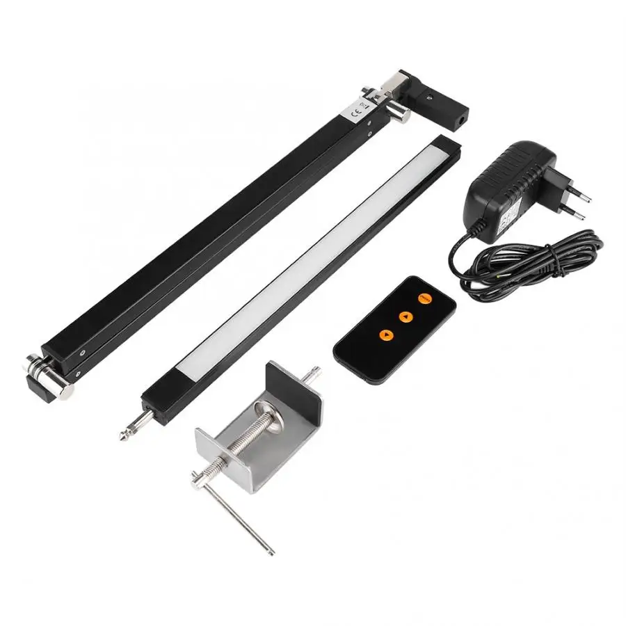 

Metal Long Arm Folding LED Clip-on Desk Lamp 3 Light Colors with Remote Controller EU Plug