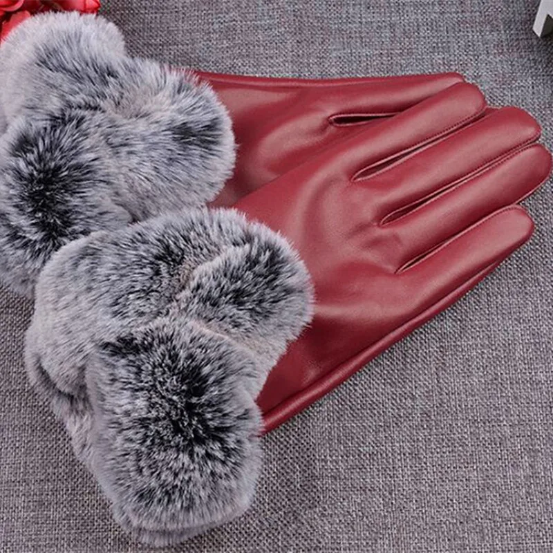 Buy Winter Season Women High Quality PU Gloves Soft