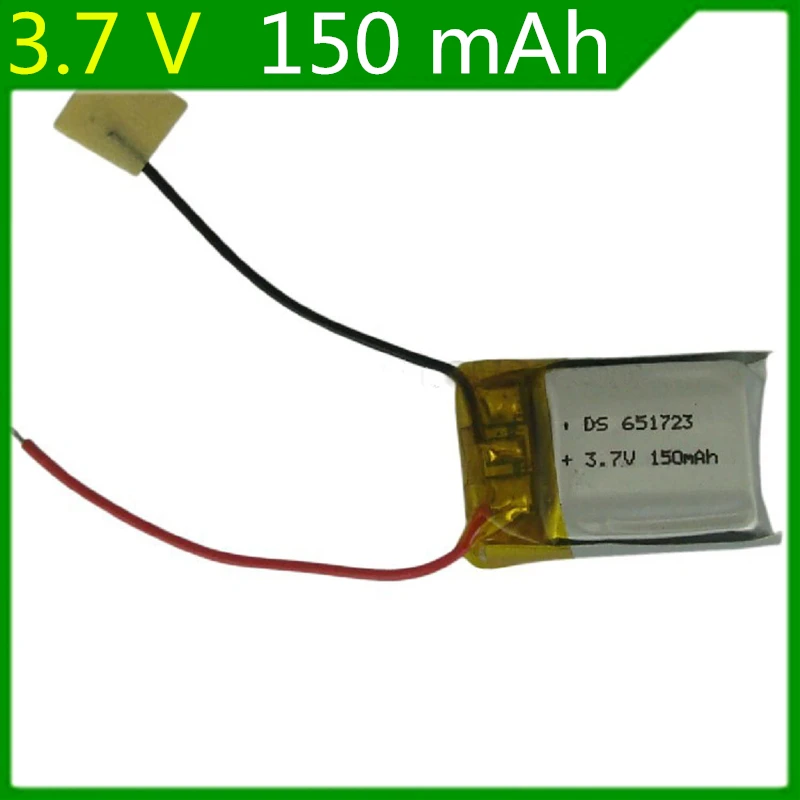 2pc 3.7V 150mAH 15C 651723 Remote control airplane remote control helicopter discharge 3.7v Lipo batteries with protection board