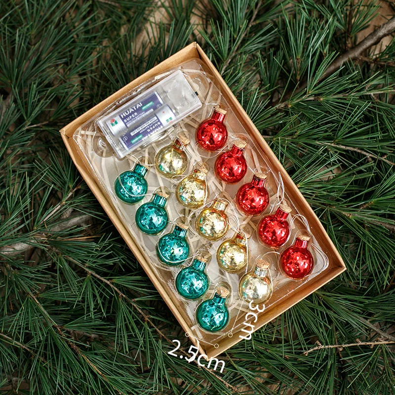 15 Светодиодный сказочная цветная стеклянная бутылочка с шариком на батарейках гирлянды 2 м светодиодный Декор для рождественской гирлянды Новогодняя gerlyanda - Испускаемый цвет: 15 LED Battery Power