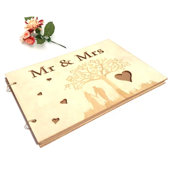 

Wedding Signs Wood Signature Guest Book Mrs Mr Photo Frame Rustic Wedding Guestbook Photo Album Party Decoration Favor