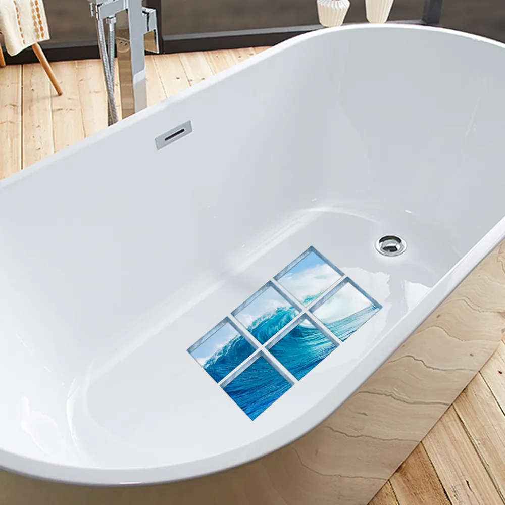 3D Creative Bathtub Stickers Bathroom Washroom Renovation Unique