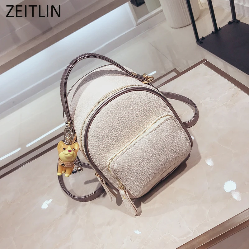 

ZEITLIN Nwe PU Leather Sweet Lady Mini Backpack For Teenage Girl Mochila Escolar Korean Casual Female Ruckasck S274