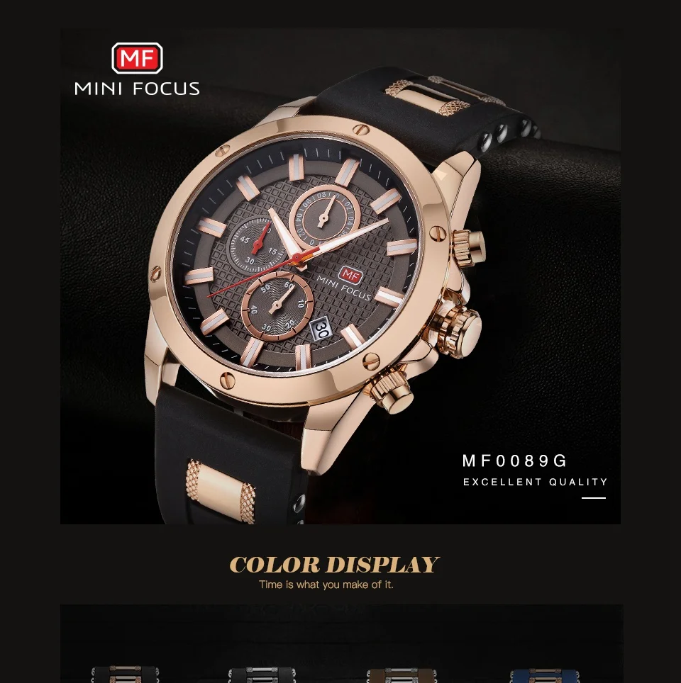 MINIFOCUS наручные часы для мужчин лучший бренд класса люкс известный мужской часы кварцевые часы наручные кварцевые часы Relogio Masculino MF0089G. 04