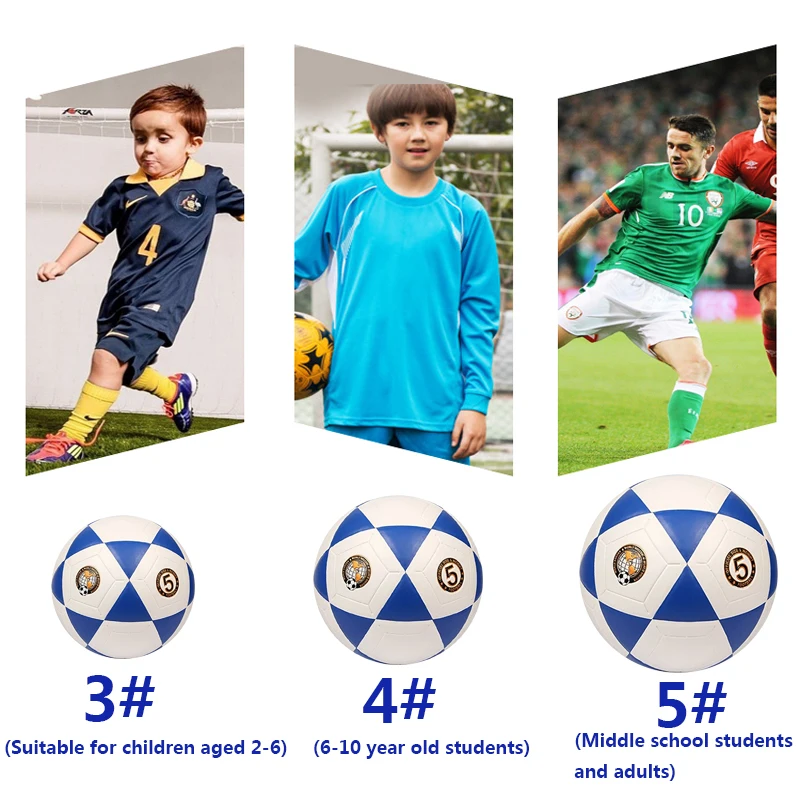 WWSPORT tamaño 3 niños entrenamiento fútbol balón tamaño 4 tamaño oficial 5 partido medio ambiente PU fútbol voetbal bola
