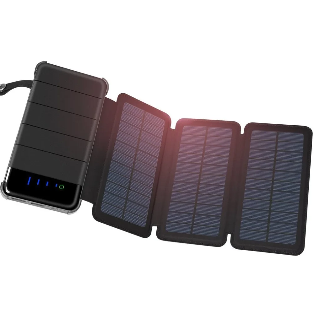 

Foldable Power Bank Dual USB Solar Powerbank External Battery Charger Poverbank for Xiaomi for Iphone6 7 8 X for Ipad