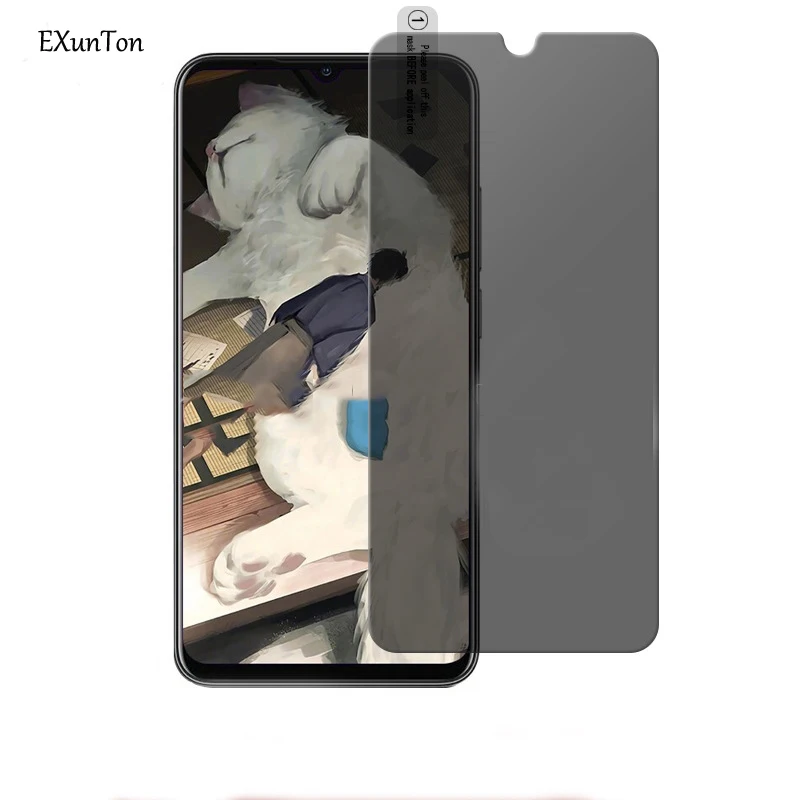 

EXUNTON For Samsung Galaxy A10 A30 A50 2.5D Privacy Anti Glare Anti Spy Tempered Glass Anti-spy Screen Protector Protective Film