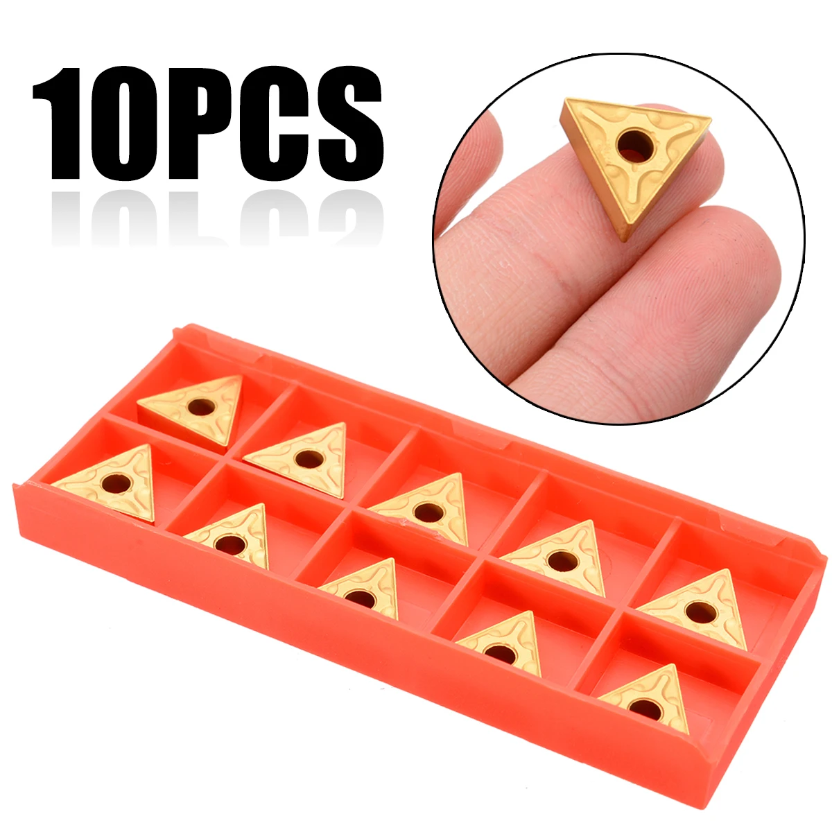 10 Pcs CNC Carbide Inserts Blades TNMG160404 For Lathe Turning Boring Tools Kit