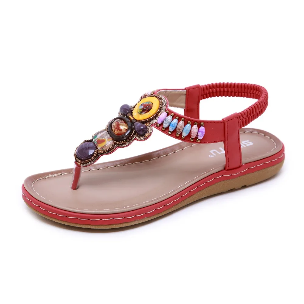 

LEMAI Women's Summer Shoes Women Bohemia Soft Flat Sandals Ladies Casual Comfortable Beach Shoes Female Flat Sandals
