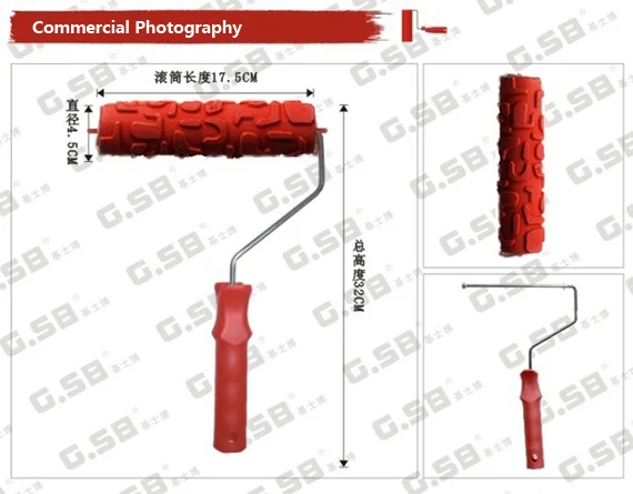 " дюймовый Краски ролик настенный художественный Декор Ролики для краски 3d резиновая модель малярный валик для рельефа № 097 Краски инструмент