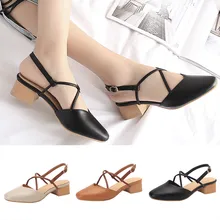 

2019 Women's Pointed Toe Sandals Spring Summer Ladies Rome Shoes Fashion High Heels Cross Belt Buckle Sandal Gladiator Casual