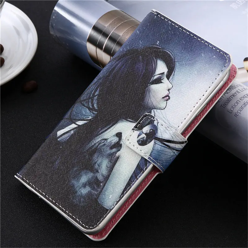 GUCOON Чехол-бумажник с рисунком для Digma VOX V40 3g, Модный чехол из искусственной кожи, милый классный чехол s, сумка для мобильного телефона - Цвет: Tatto Girl