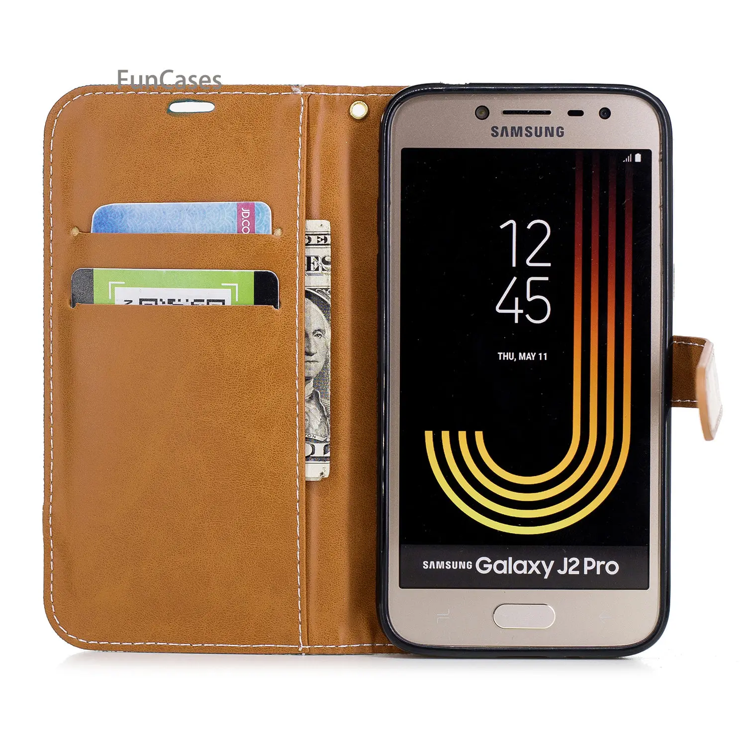 Ковбой Pattern Флип Чехол Для Телефона СПС Estuche samsung J2 Pro 2018 ТПУ Мягкая задняя крышка