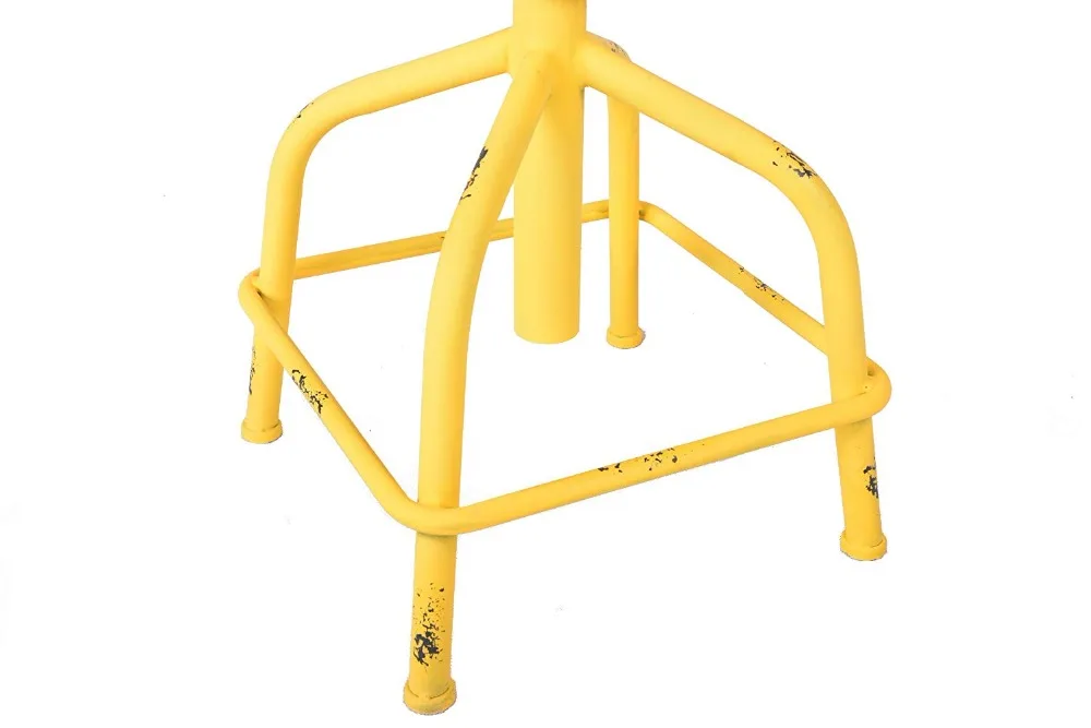 American Antique Industrial Design PU Leather Bar Stool Round Seat Adjustable Height Swivel Chair American Antique Industrial Design PU Leather Bar Stool Round Seat Adjustable Height Swivel Chair