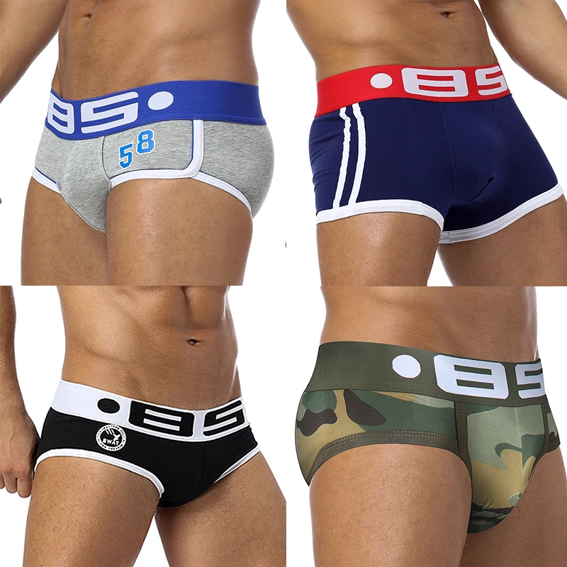 

BS Brand Mens Underwear Briefs Sexy Gay Men Underwear Calzoncillos Hombre Slip Ropa Interior Men Bikini 2-7Pcs