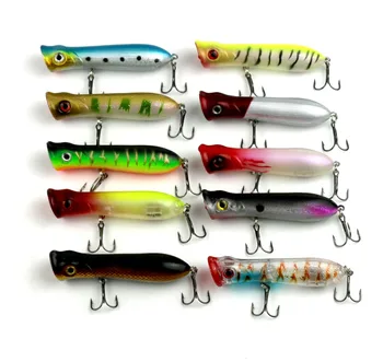 

1000pcs Popper Lures Plastic Hard Fishing Tackle 8CM 11G High Quality Wobblers Fishing Lures