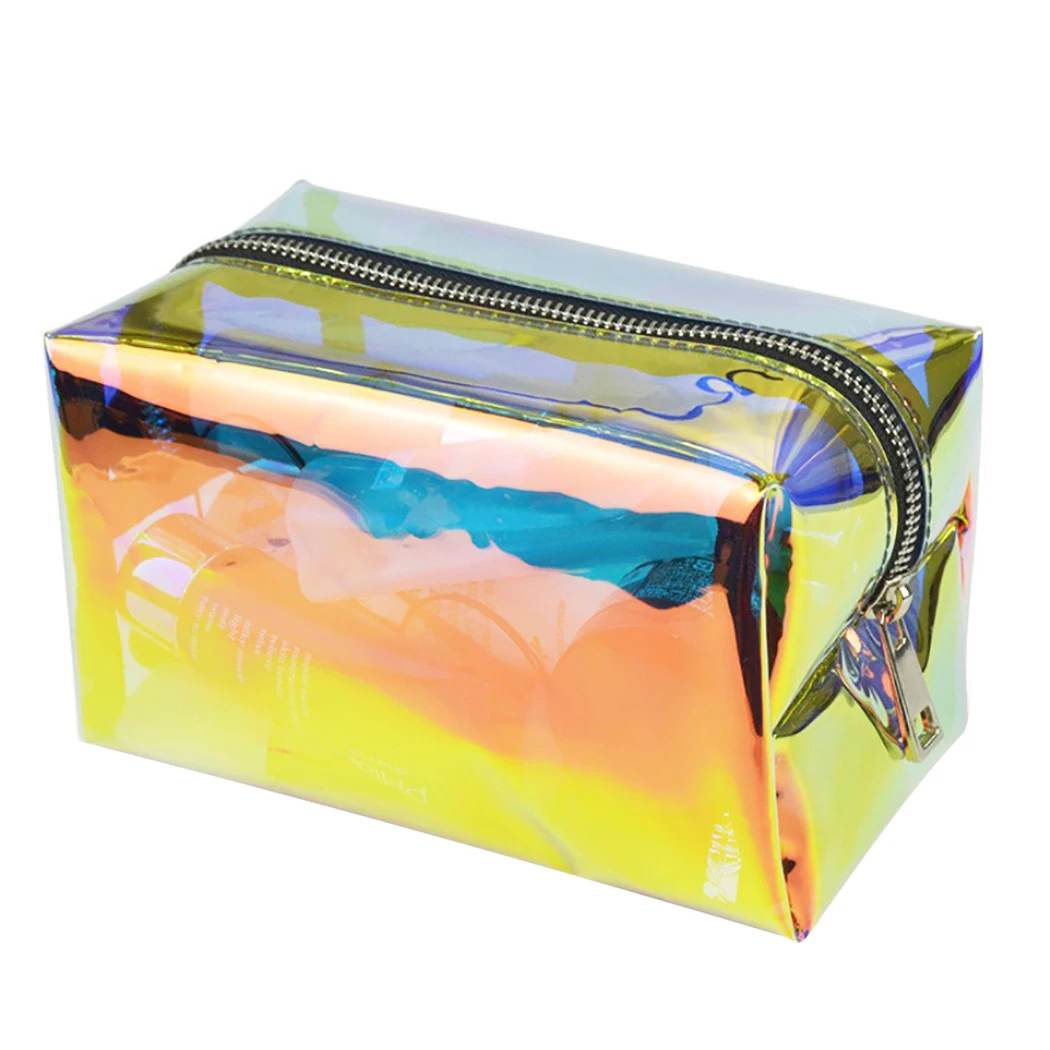 

Women Transparent Laser Cosmetic Bag Travel Make Up Necessaries Organizer Zipper Toiletry Kit Makeup Case Pouch Wash Kit Box