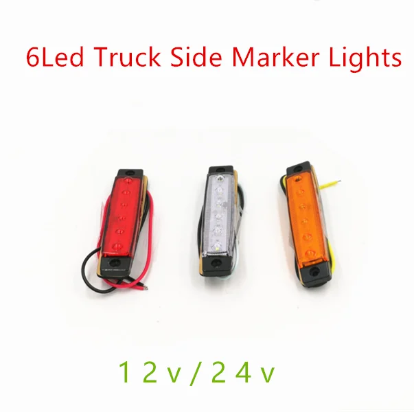 2000x 6LED трейлер индикатор грузовика Боковой габаритный фонарь 24V 12v задние фонари