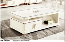 MC2001A Modern living room furniture glass top white tea table coffee table simple clear style coffee