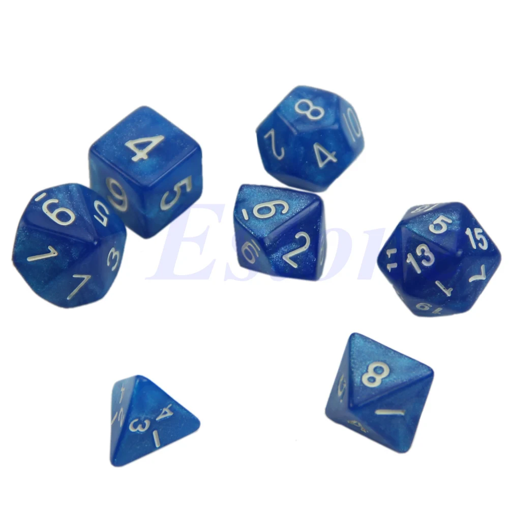 7 шт./компл. D4 D6 D8 D10 D12 D20 Dungeons & Dragon D RPG Poly Game|Кубики| |