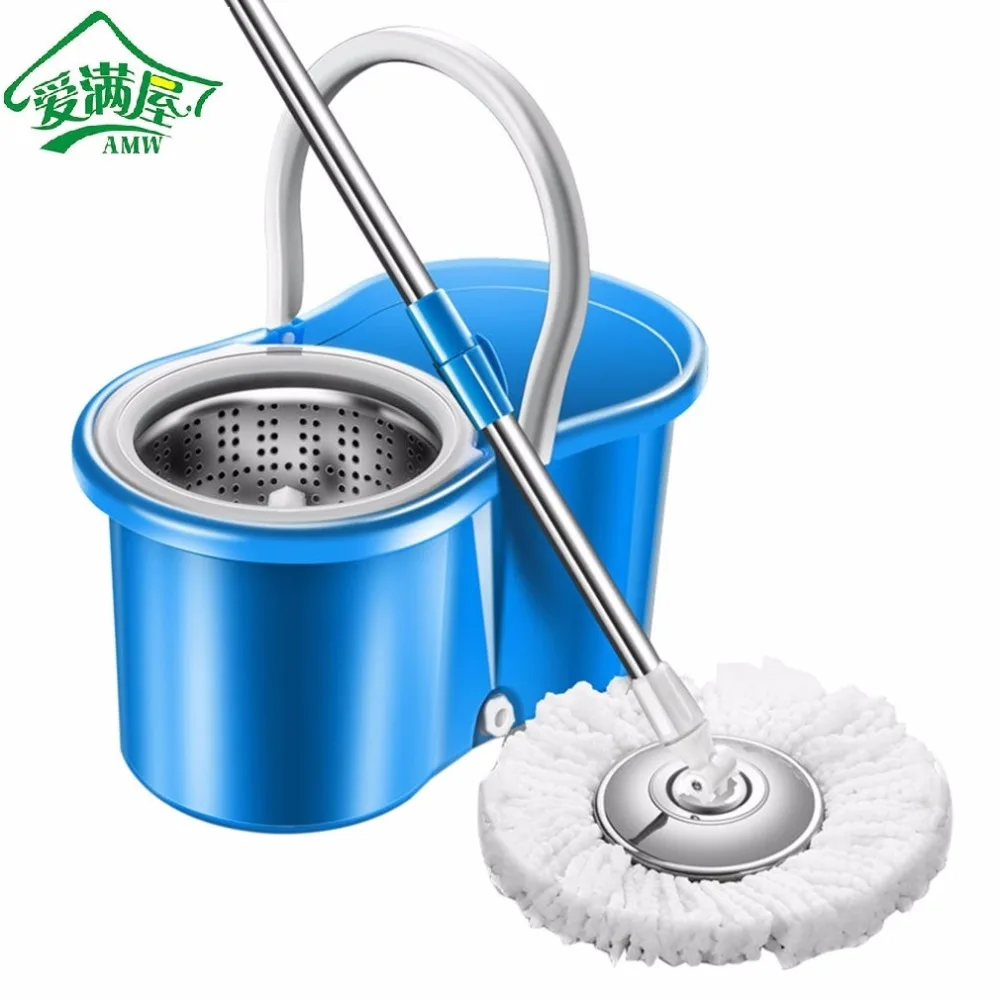 AMW Practical Home Use Magic Floor Cleaning Mop 360 Degree Rolling Spin