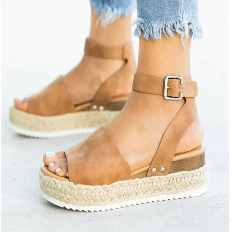 

Wedges Shoes For Women High Heels Sandals Summer Shoes Flop Flat Bottom Platform Sandals 2019 Large Size