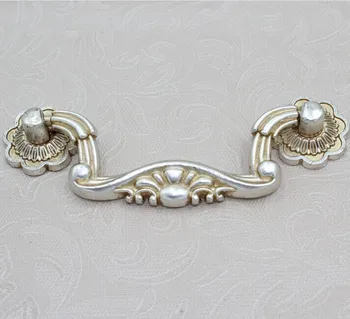 

Hole Space 76mm Shaky handles Antique Silver Drawer Pulls Bronze Zinc Alloy Dresser Wardrobe Handles Pulls JS92A