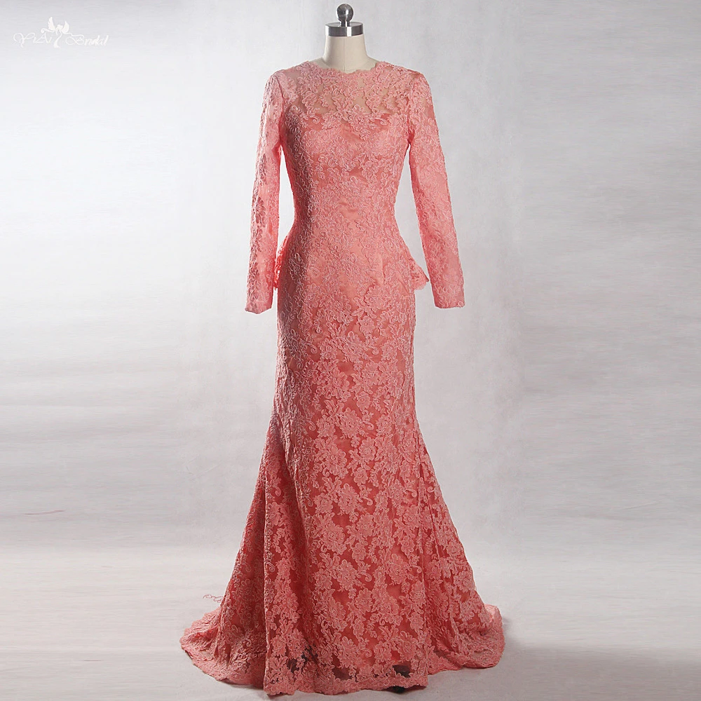 Robe saumon dentelle Clearance