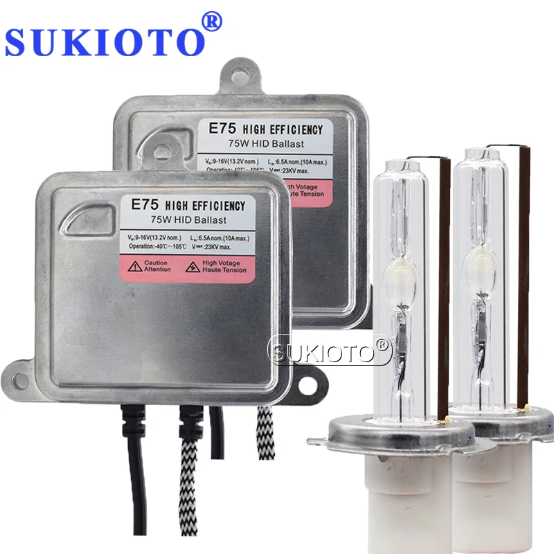 SUKIOTO 75 Вт HID xenon комплект D2Y D2S D2H H1 H3 H7 H8 H10 H11 HB3 HB4 D2S 880 4300 K-8000 K фар автомобиля ксеноновая лампа высокой мощности