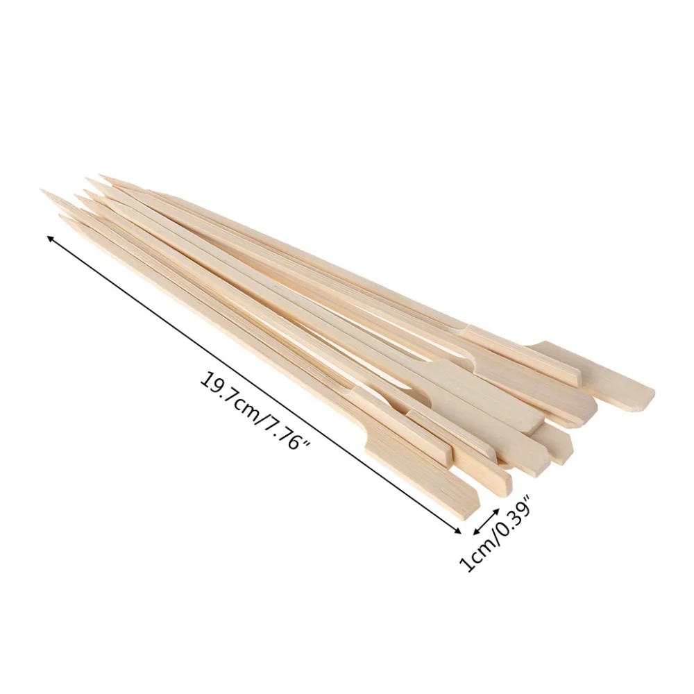 30 шт. бамбуковые шампура для барбекю одноразовые палочки весло открытый инструмент для приготовления пищи зубочистки 19,7 см x 1 см