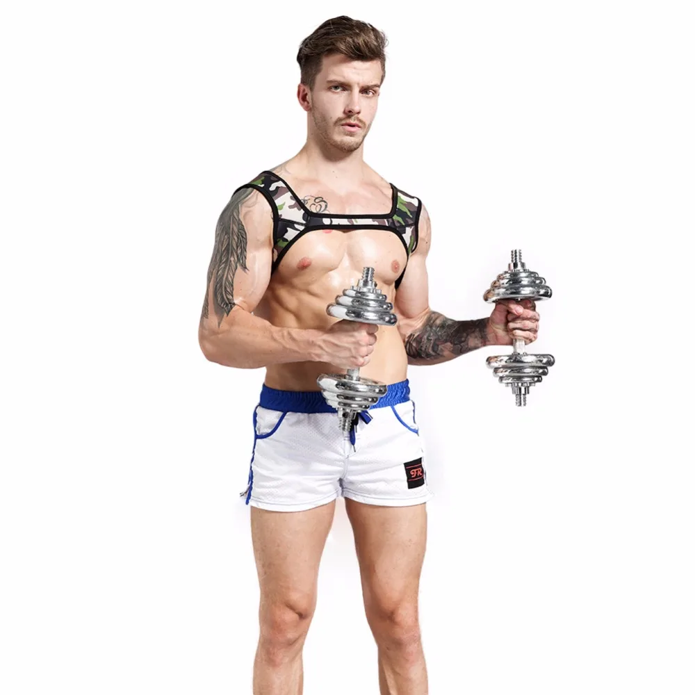 Мужской Камуфляжный неопреновый жгут на плечо с подтяжками Защитное снаряжение для фитнеса, мужские неопреновые майки