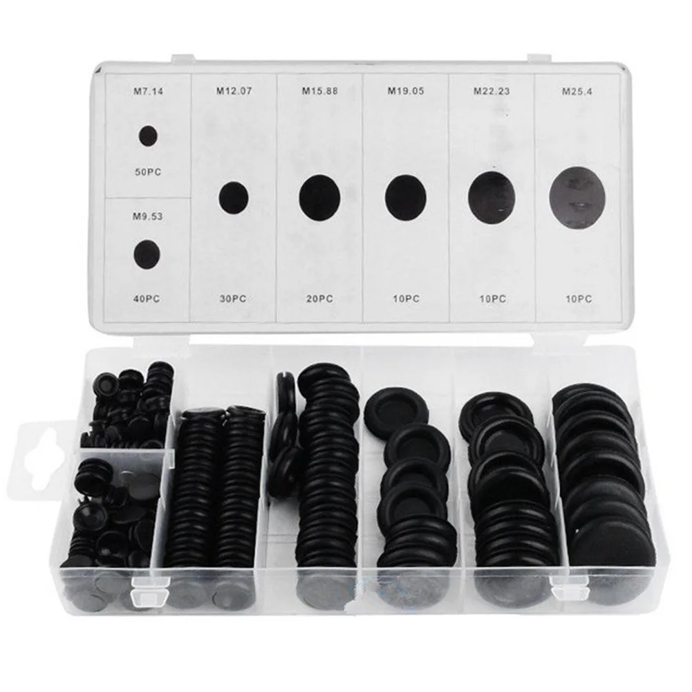 170Pcs Rubber Grommet Firewall Hole Plug Set Electrical Wire Gasket Kit