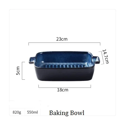 NIMITIME Европейский Стиль Ретро керамический противень для выпечки лапши десерт салат обеденная чаша посуда - Цвет: Baking Bowl